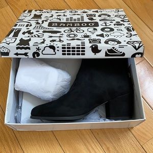 Suedes (faux) black ankle boots zip tassel silver